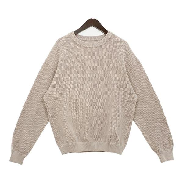 crepuscule クレプスキュール Moss stitch 鹿の子 スウェット コットンニット 2101-001 メンズ サイズ1 ベージュ トップス DM18688■