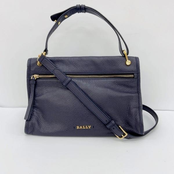未使用✨BALLY 巾着 2way ハンドバッグ クロスボディ しぼ革 ネイビー