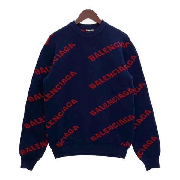 BALENCIAGA 18SS ジャガード ロゴ ニット セーター プルオーバー 