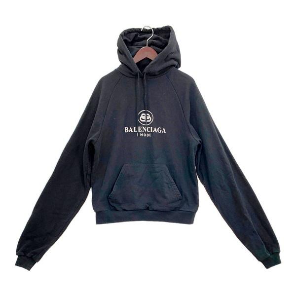 バレンシアガ ロゴデザイン プルオーバー スウェット パーカー HOODIE