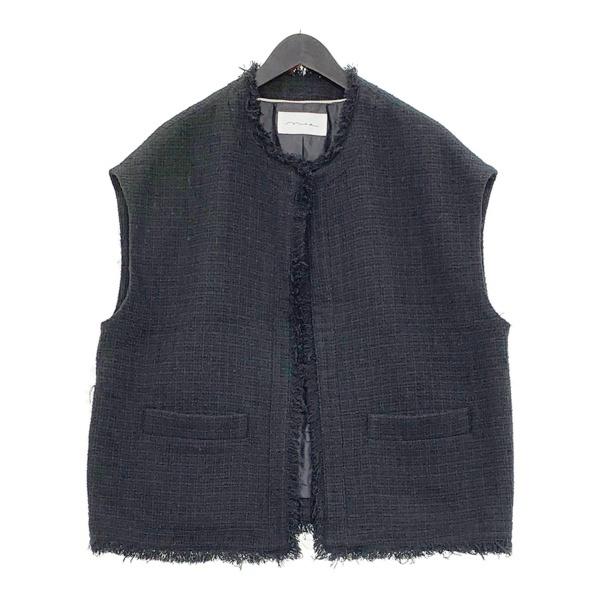 トップス na.e Novel Tweed Vest_black na.e ウールベスト nae Novel Tweed Vest_black ベスト ツイード【公式
