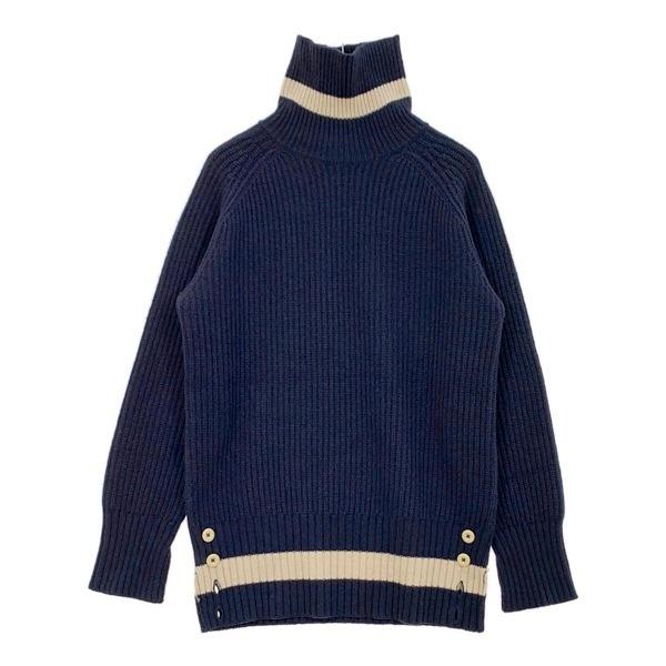 Porter Classic タートルネック ニット セーター リブ ボタン付き 