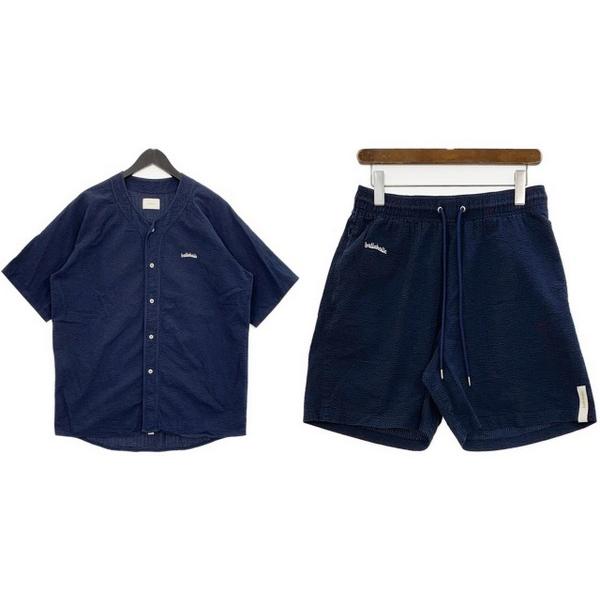 ballaholic Seersucker BB Shirt ベースボールシャツ ショーツ  