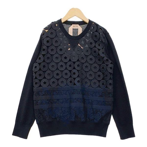 N°21（ヌメロヴェントゥーノ） レース クルーネック ニット セーター