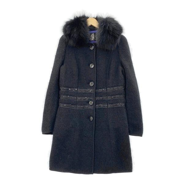 伊太利屋（Italiya） モヘヤ ニット コート フォックスファー