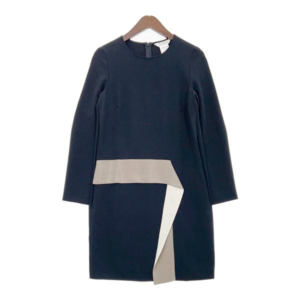 Max Mara マックスマーラ 長袖ワンピース 無地 シンプル ひざ丈 レディース サイズ36 ブラック ワンピース IL18510■