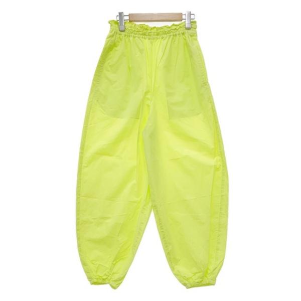 ENFOLD エンフォルド Washed タイプライター センタープレスegg PANTS エッグパンツ レディース 38 Mサイズ相当 イエロー ボトムス DL19323■