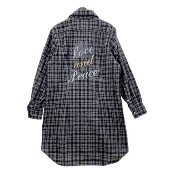 Roen（ロエン） シャツ 長袖 チェック ロング丈 スカル スタッズ