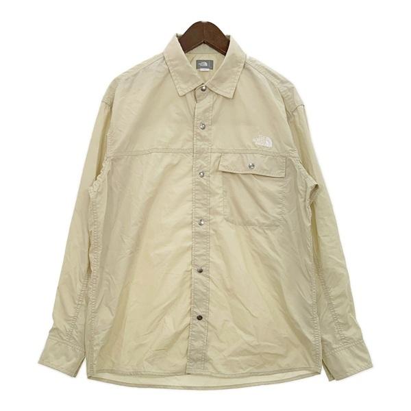 THE NORTH FACE ノースフェイス ヌプシシャツ ナイロンシャツ ユニセックス NR11961 長袖 メンズ Lサイズ グラベル トップス DM18296■