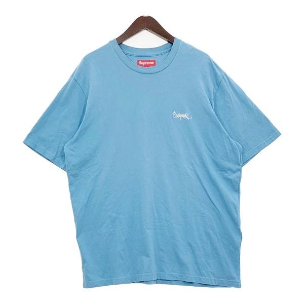 Supreme シュプリーム Washed Tag Tシャツ カットソー 半袖 メンズ Lサイズ ブルー トップス DM20081■