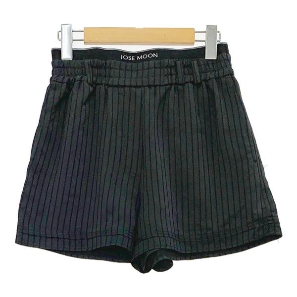 新品タグ付き　JOSE MOONサテンショートパンツ　 ブラック JOSE MOON（ジョゼムーン） SATIN STRIPE SHORT PANTS サテン
