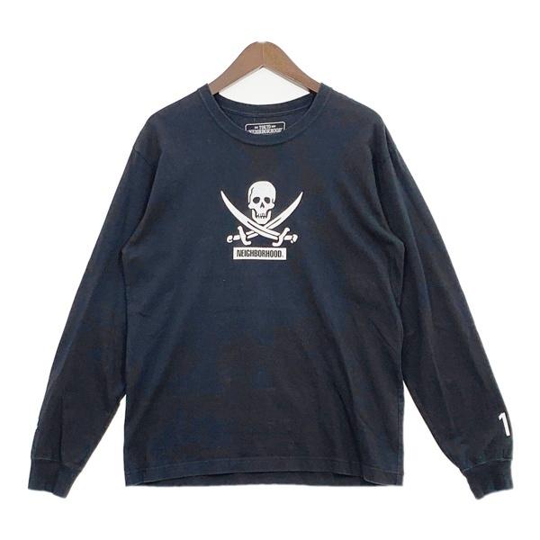 NEIGHBORHOOD ネイバーフッド カットソー 長袖 Tシャツ ロンT スカルソード メンズ Mサイズ ブラック トップス DM18719■