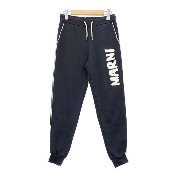 MARNI マルニ スウェットパンツ ジャージ ブランドロゴ キッズ ジュニア レディース サイズ12 ブラック ズボン DL18063■