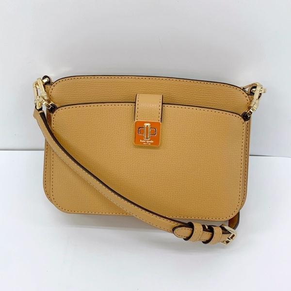 Kate spade ケイトスペード ショルダーバッグ フィービー ターンロック デュオ クロスボディ ポーチ付き KF533 美品 レディース ティラミスマルチ 鞄 IF18105■