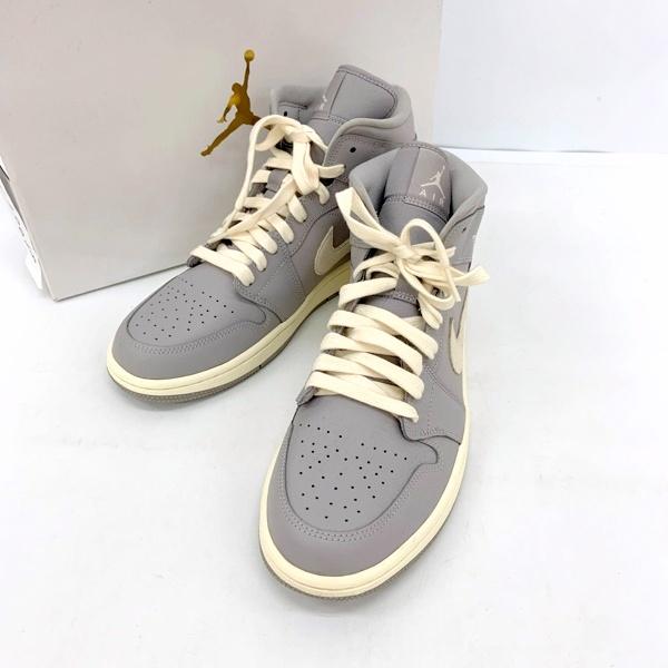 NIKE ナイキ スニーカー ウィメンズ エア ジョーダン 1 ミッド CD7240-002 シューズ ハイカット メンズ 28cm グレー 靴 DF20068■