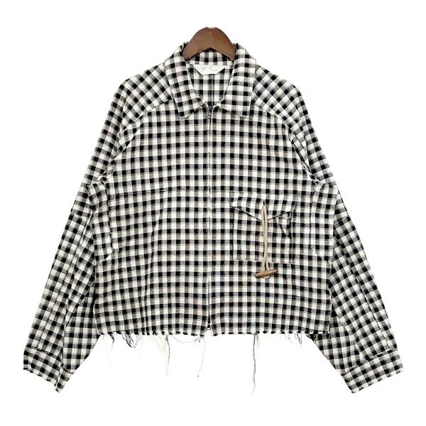 ancellm アンセルム チェックシャツ フランネル サイズ1 ANCELLM（アンセルム） チェック ジップアップシャツ CHECK SHORT