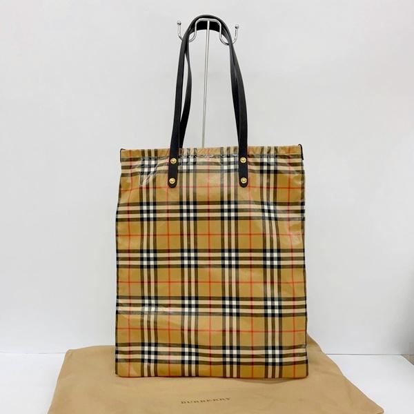 BURBERRY バーバリー トートバッグ かばん カバン チェック柄 女兼用 ベージュ系 鞄 DF19620■