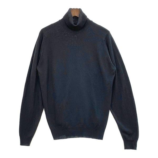 JOHN SMEDLEY ジョンスメドレー ウール タートルニット セーター イギリス製 メンズ Mサイズ ブラック トップス DM17809■