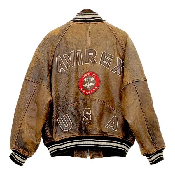 AVIREX ブラウンレザージャケット ニューヨーク【ブラウンロゴ希少品】 AVIREX（アヴィレックス） アビレックス レザー ジャケット American