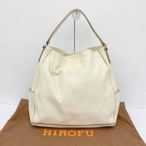 HIROFU ヒロフ トートバッグ ハンド ショルダー カバン Hロゴ レディース  ホワイト 鞄 DF18099■
