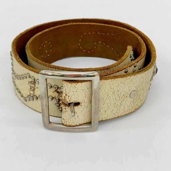 HTC エイチティシー ベルト レザー スタッズ フラワー 高級本革 メンズ