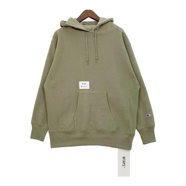 wtaps ジップパーカー 裏ボア オリーブ WTAPS - X3.0 Logo-Appliquéd Cotton-Blend Jersey Hoodie - Green WTAPS