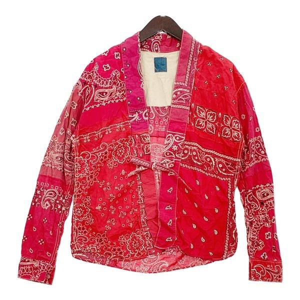 VISVIM ヴィスヴィム ビズビム ラモシャツ カーディガン CT BANDANA LHAMO SHIRT メンズ サイズ2 レッド トップス DM18437■
