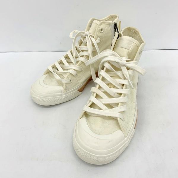 adidas HUMANMADE アディダス ヒューマンメイド ニッツァハイ コラボ キャンバス素材 メンズ 26cm オフホワイト 靴 DF19757■