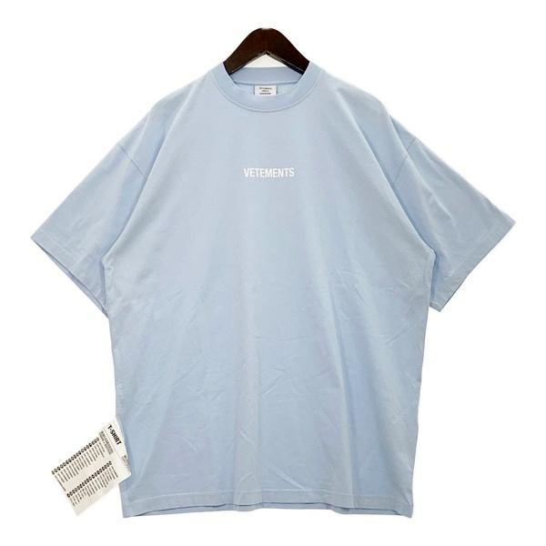 VETEMENTS ヴェトモン Tシャツ 半袖 カットソー Logo Label Tee メンズ XSサイズ ブルー トップス DM19392■