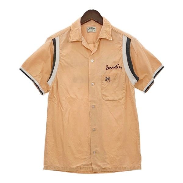 80s Hilton ヒルトン ビンテージボーリングシャツ USA製 茶 S Hilton ボーリングシャツ ヴィンテージ 60s Hilton BOWLING SHIRT MADE