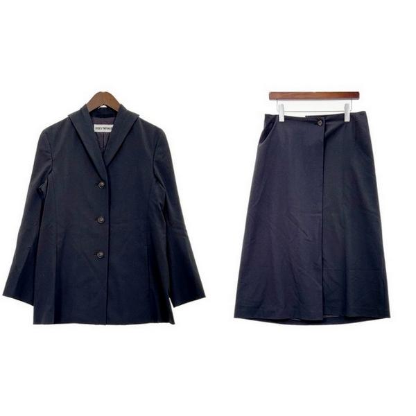 ISSEY MIYAKE イッセイミヤケ セットアップ スーツ スタンドカラージャケット スカート レディース サイズ2  上下 IL18518■