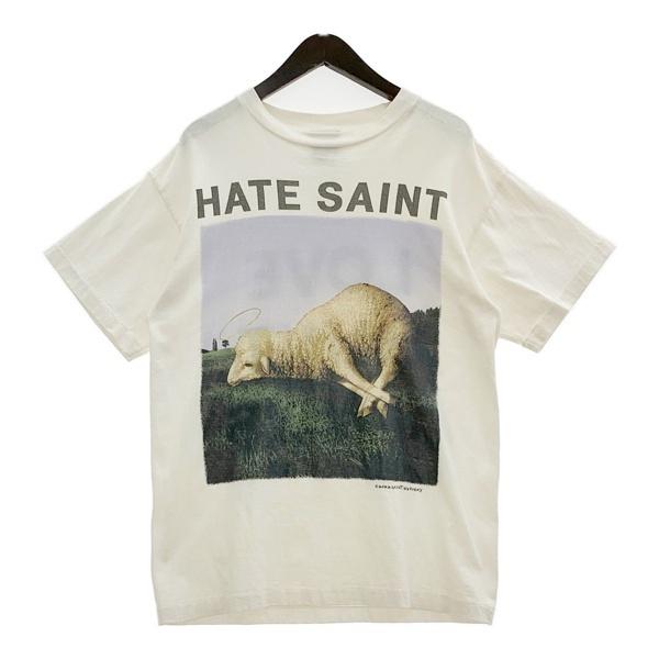 SAINT MICHAEL セントマイケル Tシャツ 半袖 カットソー HATE SHEEP 22SS SM-S22-0000-008 メンズ Mサイズ ホワイト トップス DM19098■