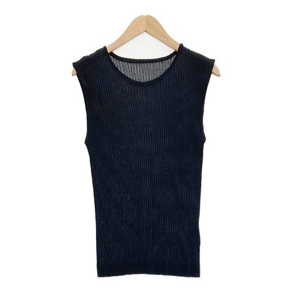 ISSEY MIYAKEプリーツプリーズ ノースリーブ ネイビー サイズ2 PLEATS PLEASE ISSEY MIYAKE プリーツプリーズ イッセイミヤケ