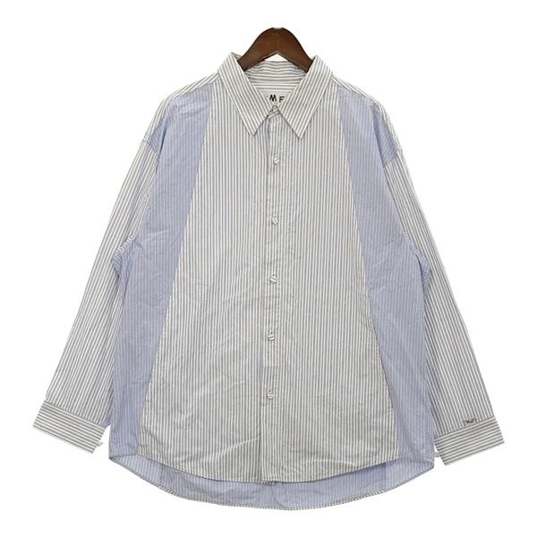 CMF OUTDOOR GARMENT シーエムエフ アウトドアガーメント 切替 ストライプ シャツ CMF2101-CS05J メンズ XLサイズ ブルー系 トップス DM18615■