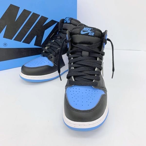 NIKE ナイキ AIR JORDAN 1 RETRO HIGH OG GS スニーカー シューズ FD1437-400 レディース 24cm ブルー ブラック 靴 DF18756■