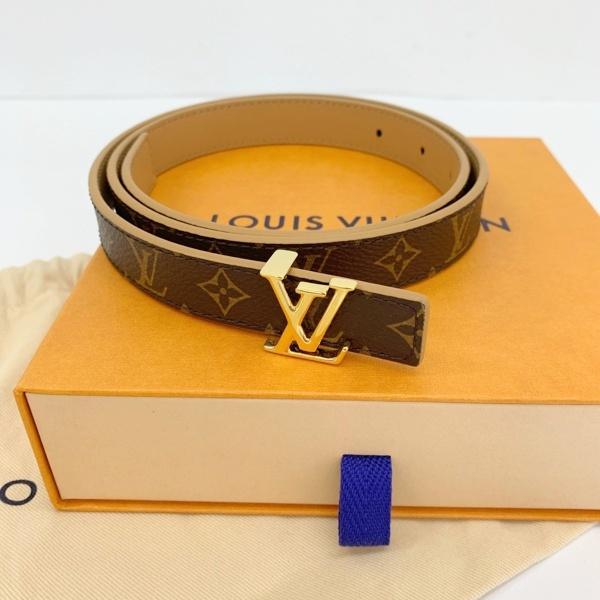 LOUIS VUITTON ルイヴィトン 細ベルト LVアイコニック モノグラム M0527 レディース 75/30 ブラウン ベルト DF18748■