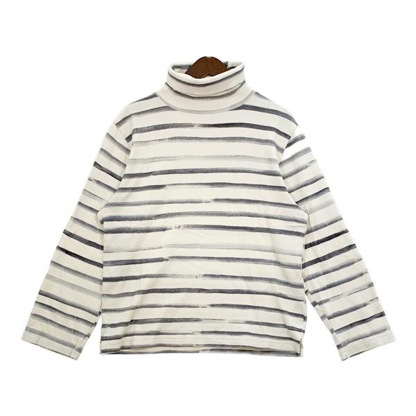 Porter Classic ポータークラシック ボーダー タートルネック カットソー Tシャツ メンズ Lサイズ ホワイト ブラック トップス DM18717■