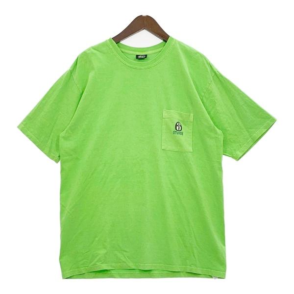 STUSSY ステューシー Tシャツ 半袖 カットソー S DOT PKT PIG DYED TEE メンズ Lサイズ グリーン トップス DM19633■