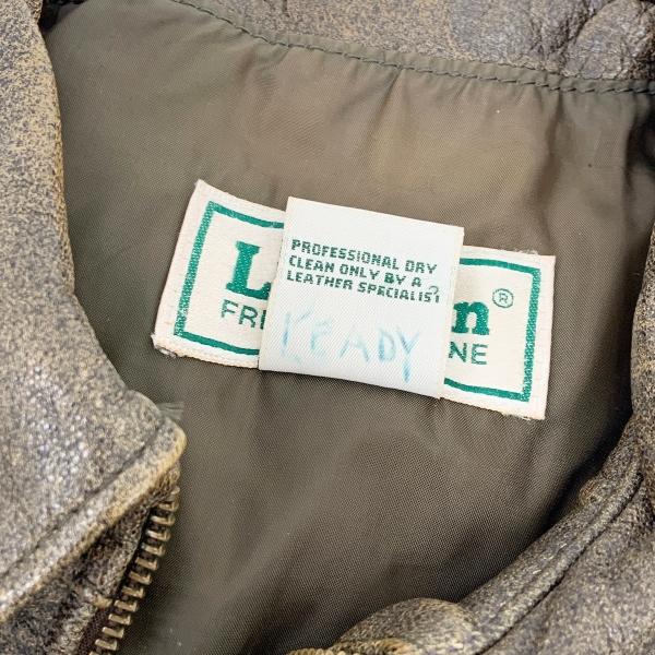 L.L.Bean エルエルビーン レザージャケット A-2 フライトジャケット 革 メンズ サイズ42 ブラウン アウター DM19569■
