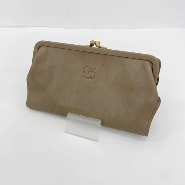 IL BISONTE イルビゾンテ 財布 がま口 長財布 ロングウォレット 小銭入れ レディース グレー サイフ DF18862■