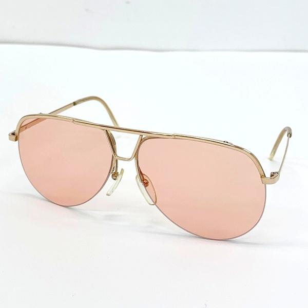 ESSEL HOYA FRANCE エッセル ホヤ サングラス 度なし ヴィンテージ ティアドロップ 81 58□13 135 メンズ ゴールド ピンク 服飾小物 DF19164■