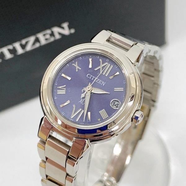 CITIZEN シチズン 腕時計 XC クロスシー ベーシックコレクション 美品 ソーラー 電波 ES9430-54L レディース  シルバー 時計 DF18857■