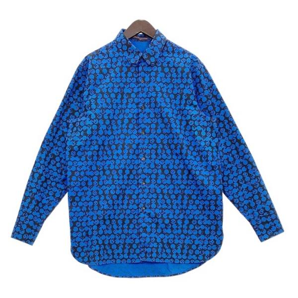 LOUIS VUITTON ルイヴィトン シャツ パーフォレーテッドモノグラム RM192M ORS HHS20W メンズ Sサイズ ブルー トップス DM18941■