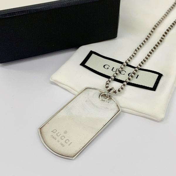 GUCCIドッグタグネックレス925 GUCCI（グッチ） ドッグタグネックレス シルバー925 ロゴプレート