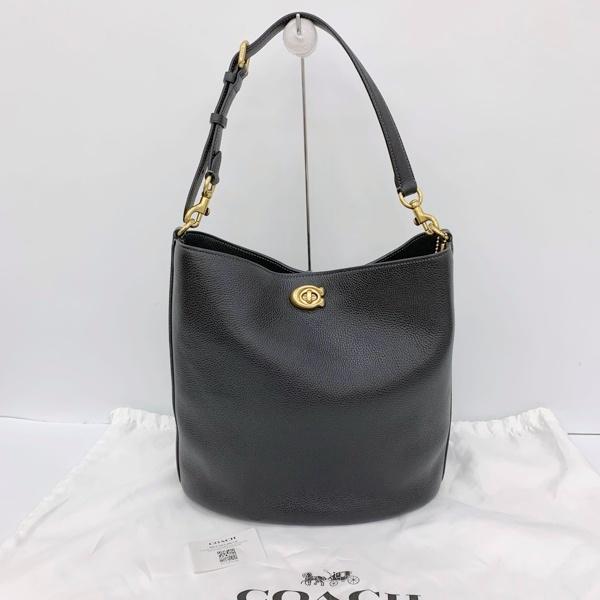 COACH コーチ ウィロウ ソフト バケット バッグ トート ショルダー 鞄 CW624 レディース ブラック カバン DF20011■
