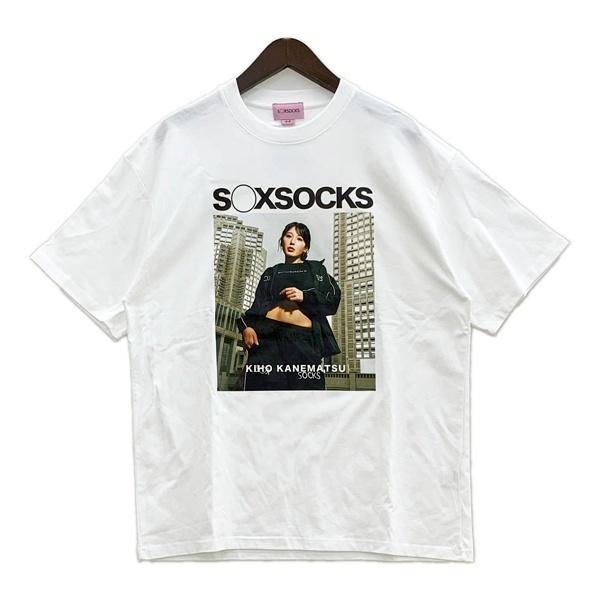 SOXSOCKS ソックスソックス Tシャツ 半袖 カットソー KIHO KANEMATSU メンズ Lサイズ ホワイト トップス DM19825■