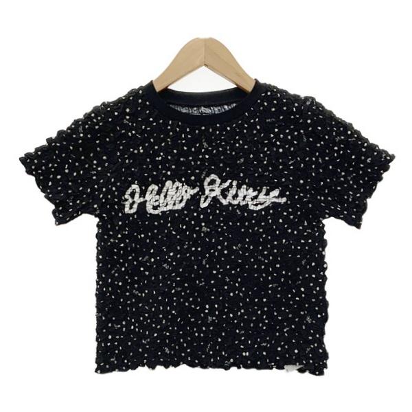 HELLO KITTY MAISON SPECIA ハローキティ メゾンスペシャル シャーリングＴシャツ レディース フリーサイズ ブラック トップス DL19499■