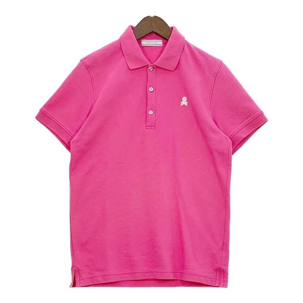 MARK&LONA マークアンドロナ ゴルフ ポロシャツ 半袖 カットソー メンズ Lサイズ ピンク トップス DM19503■