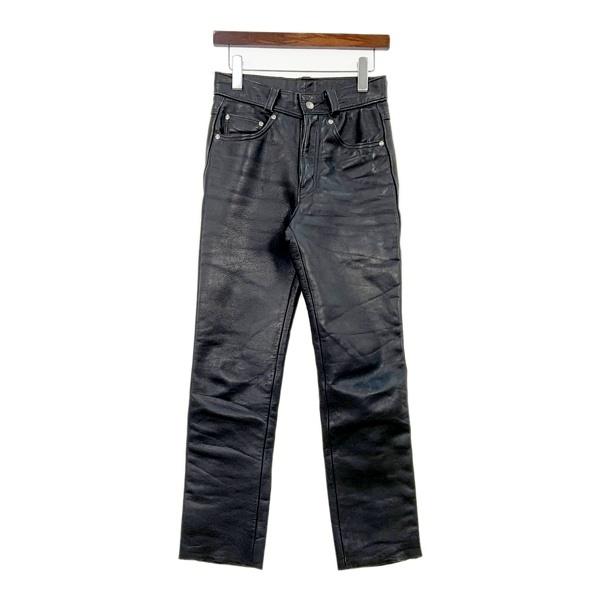 Schott ショット レザーバンツ アメリカ製 革 ズボン メンズ サイズ28 ブラック ボトムス DM19545■