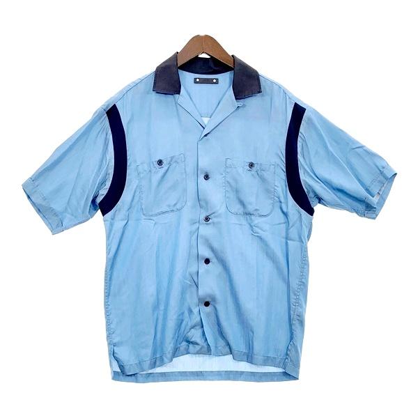 MINE DENIM マインデニム ボウリングシャツ C.U. Denim Milwaukee Rib Arm Bowling SH メンズ 3 Lサイズ相当 ブルー トップス DM19707■
